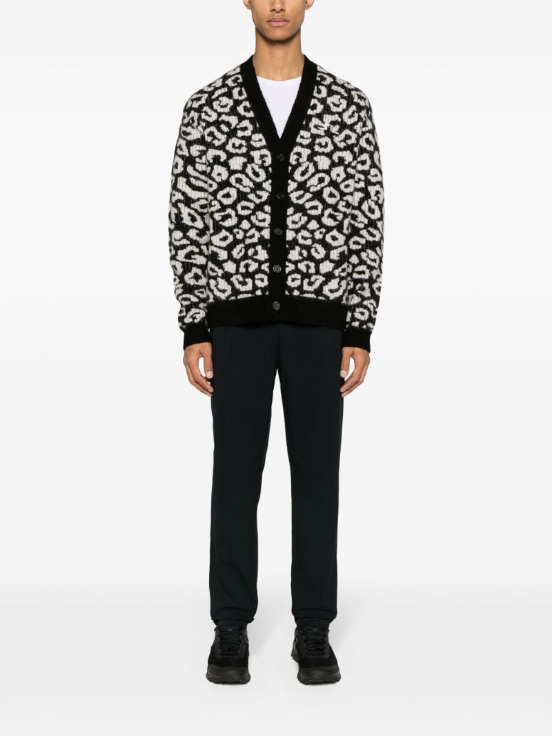 Black Frederic Leopard-pattern Cardigan