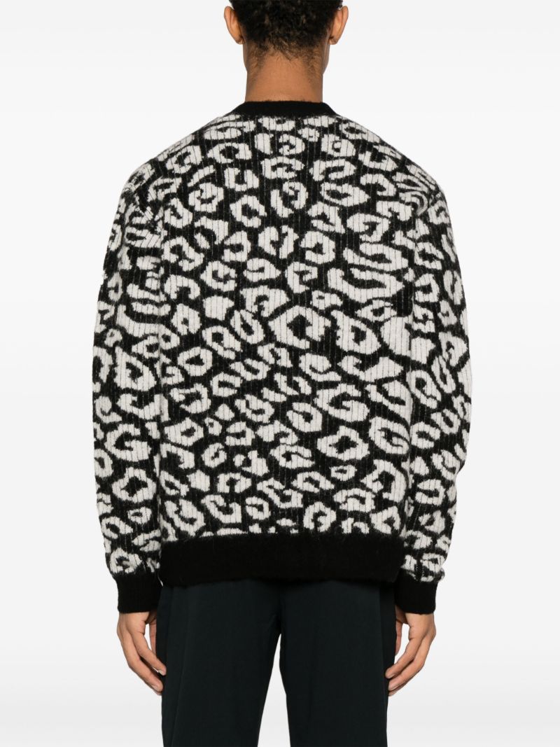 Black Frederic Leopard-pattern Cardigan