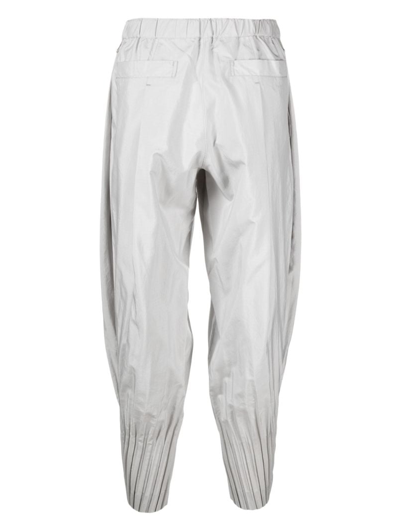 Grey Pleated Tapered Trousers