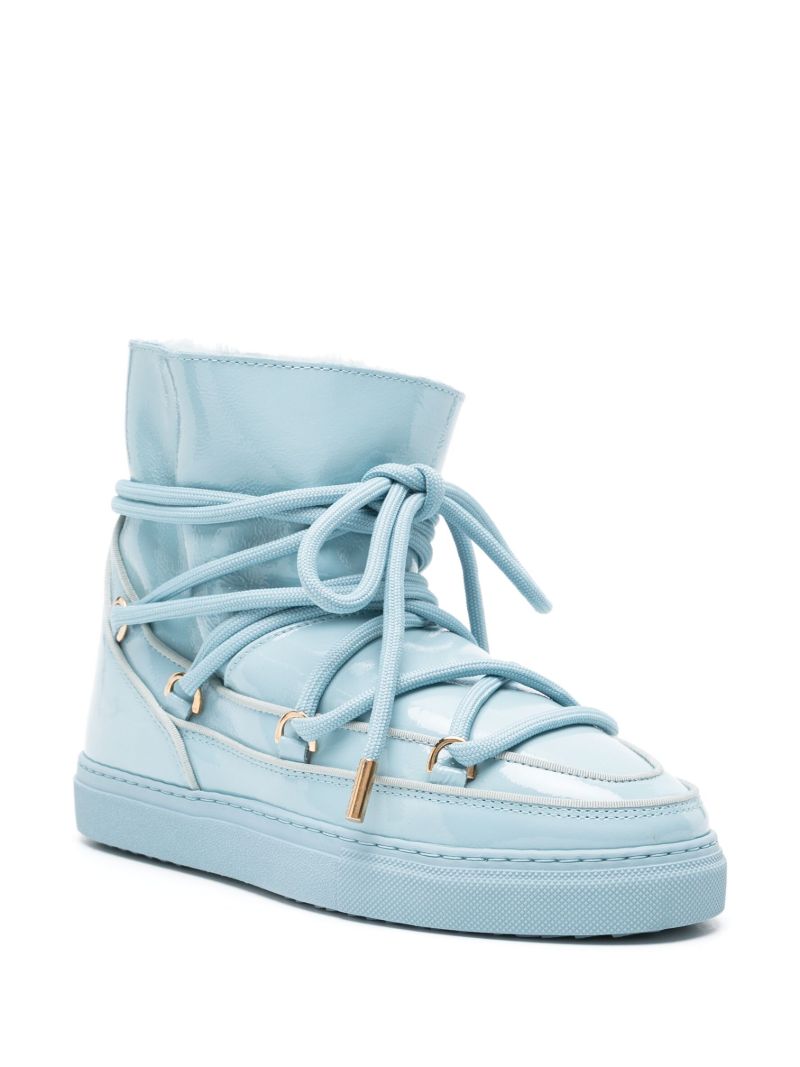 Blue Leather Snow Boots