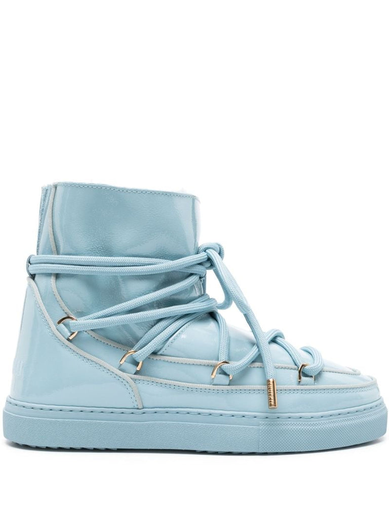 Blue Leather Snow Boots