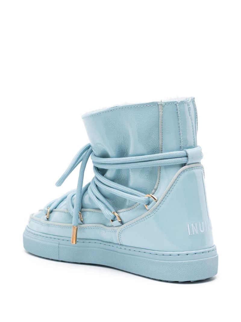 Blue Leather Snow Boots