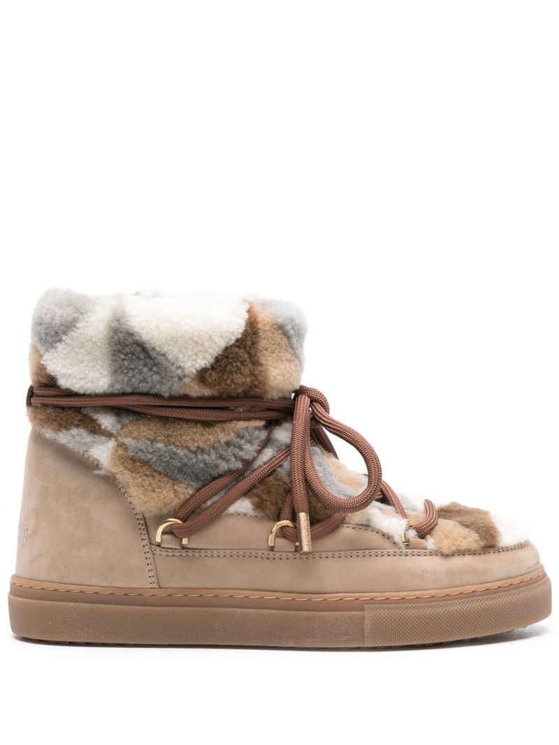 Brown Lace-up Suede Boots