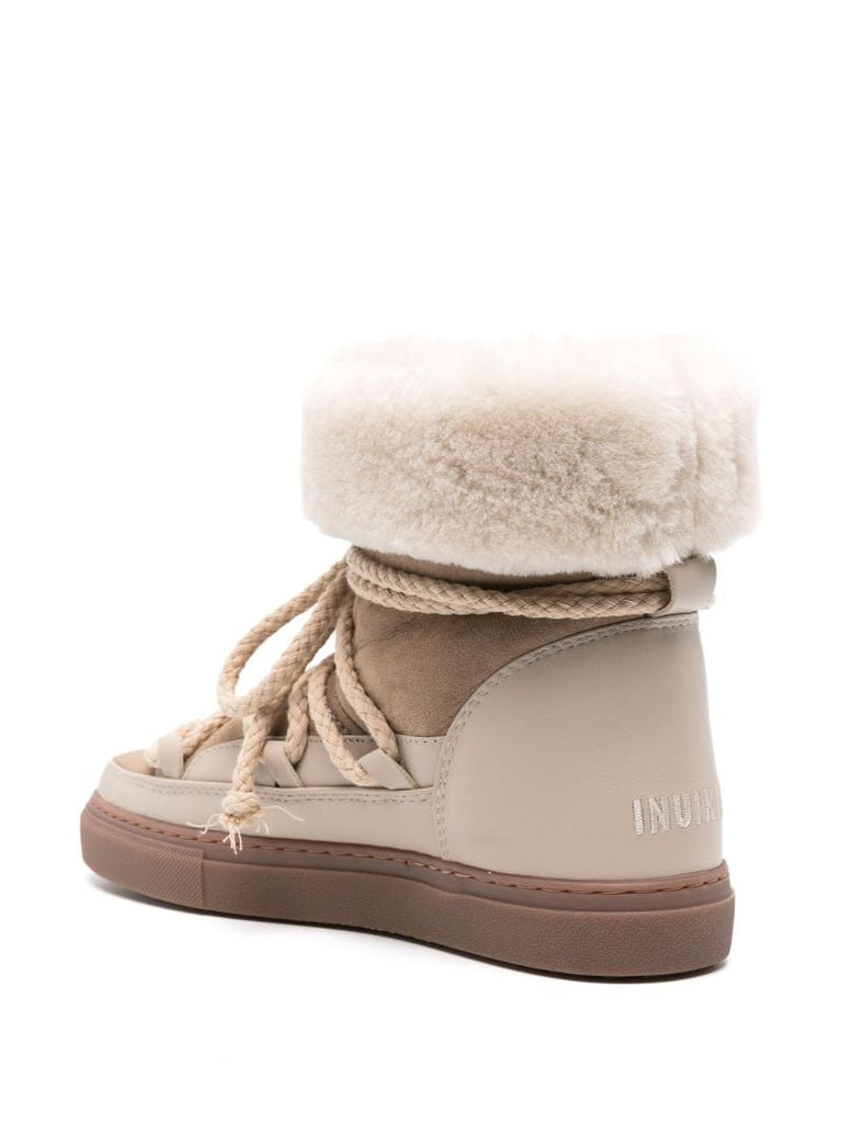 Brown Shearling-trimmed Snow Boots