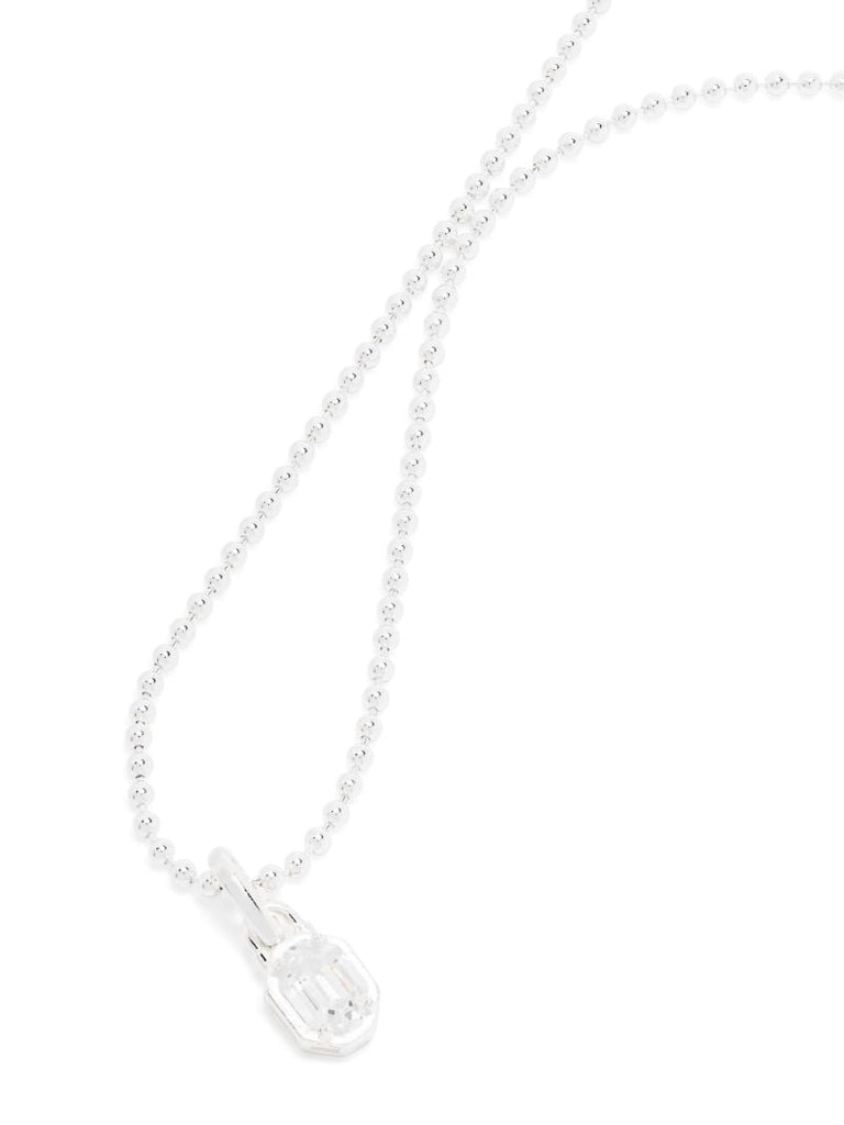 Sterling Silver Mini Emblem Cubic Zirconia Necklace