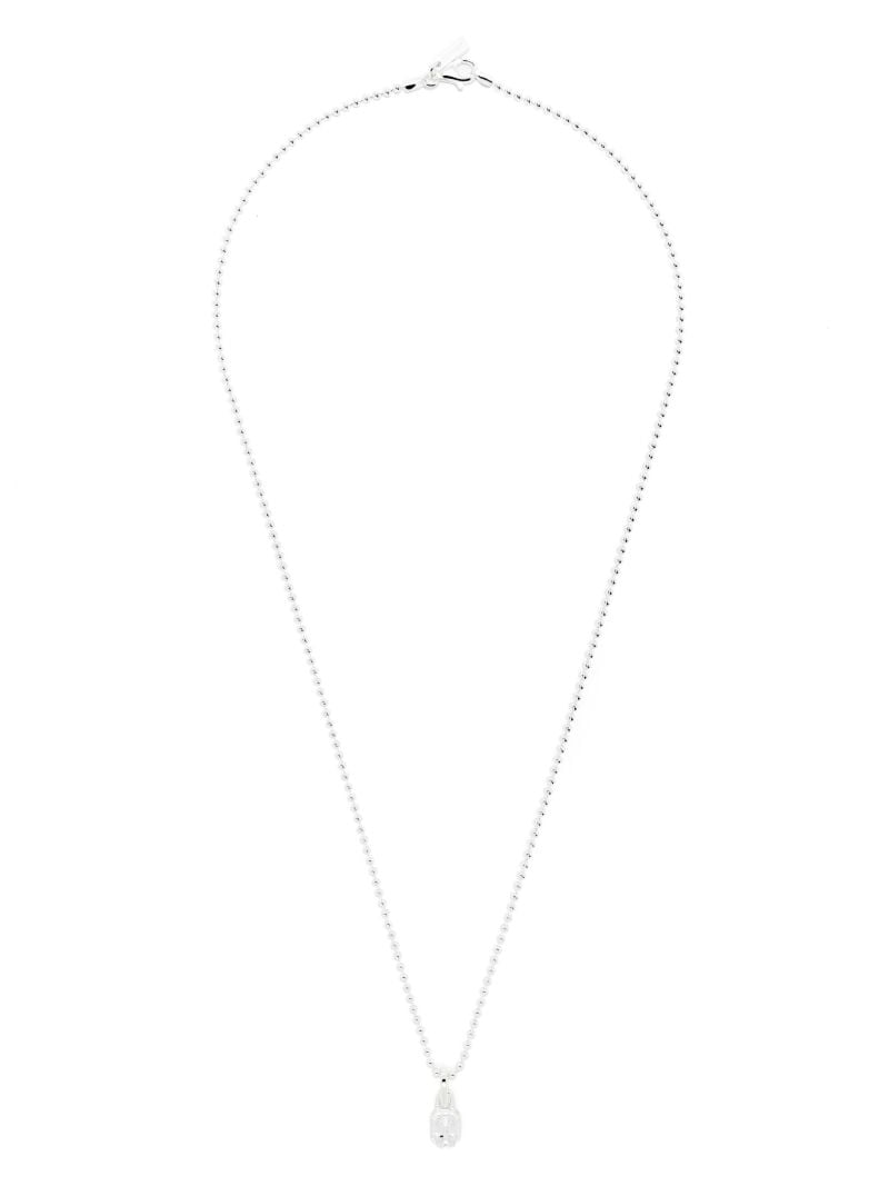 Sterling Silver Mini Emblem Cubic Zirconia Necklace