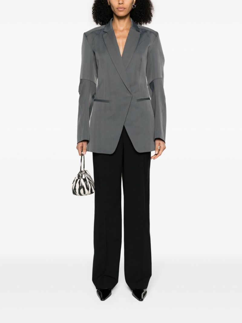 Grey Single Breasted Blazer
