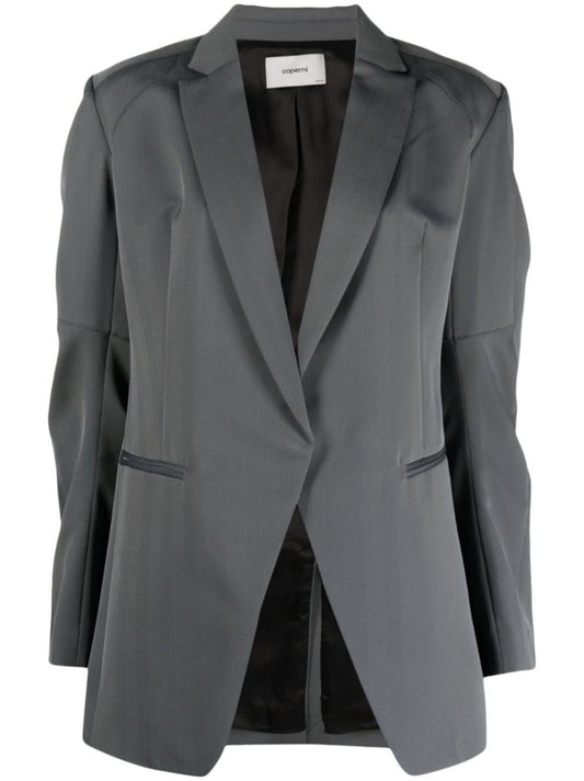 Grey Single Breasted Blazer