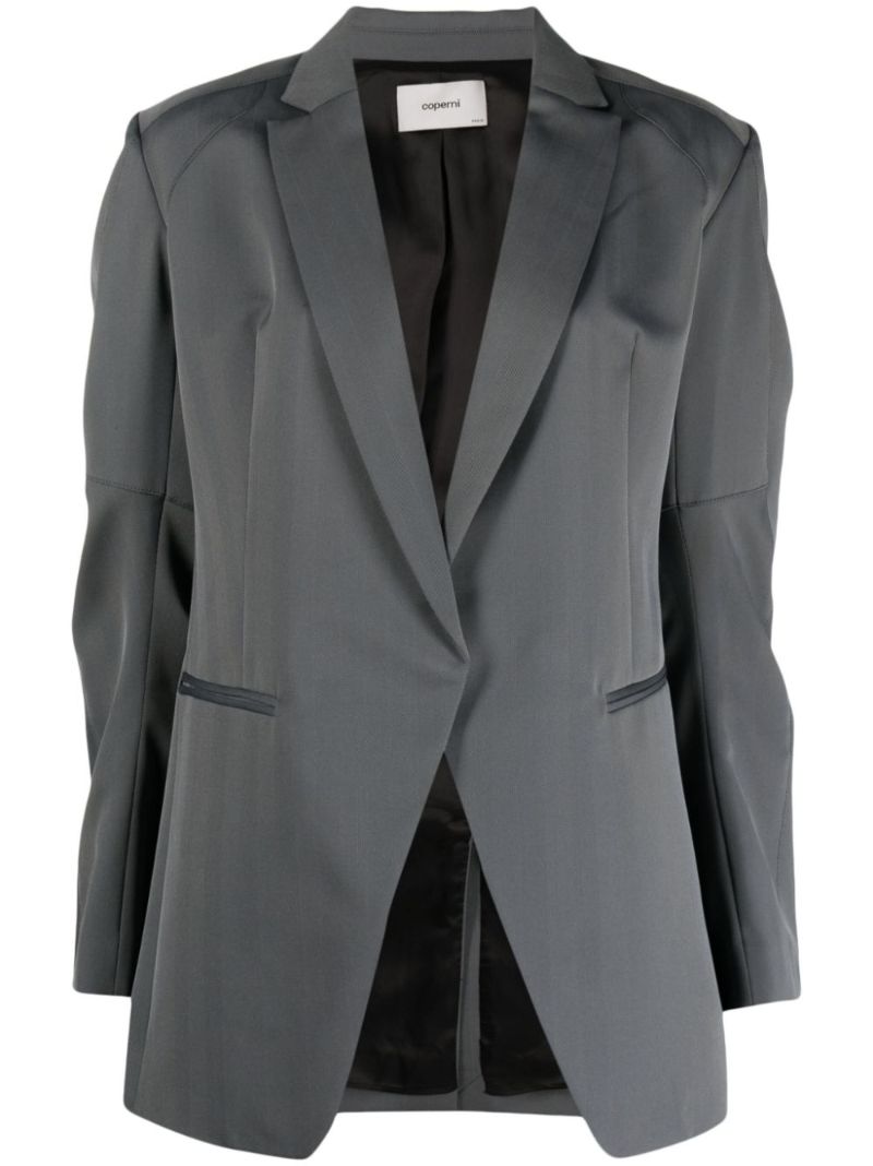 Grey Single Breasted Blazer