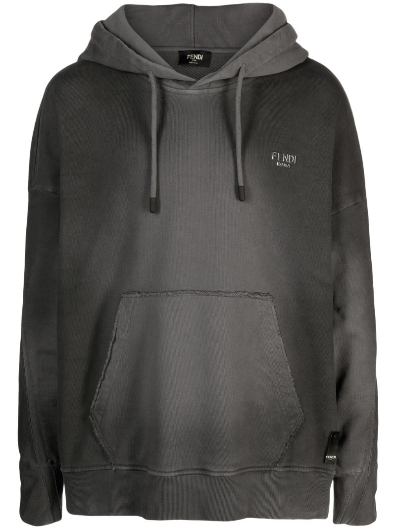 Grey Logo-print Cotton Hoodie