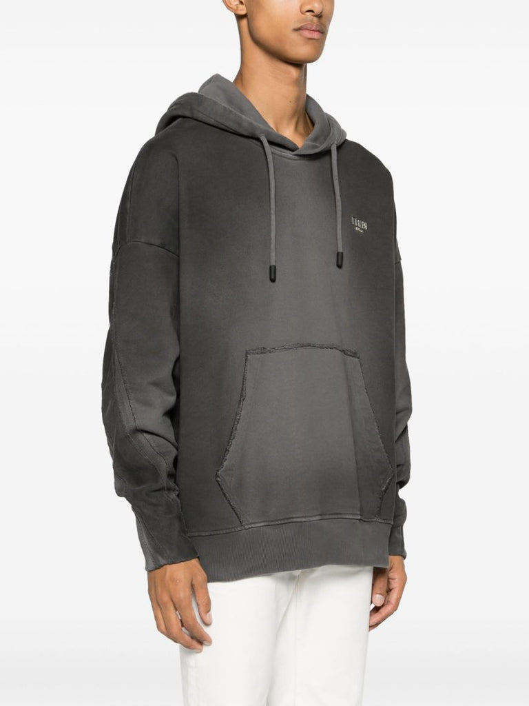 Grey Logo-print Cotton Hoodie