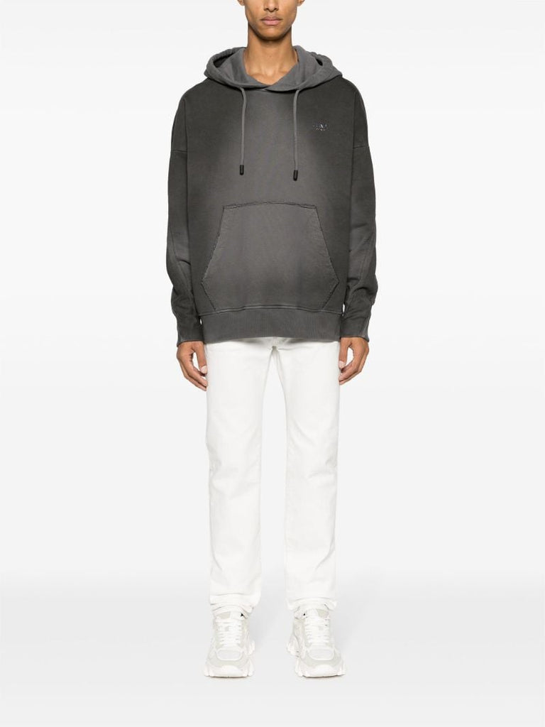 Grey Logo-print Cotton Hoodie
