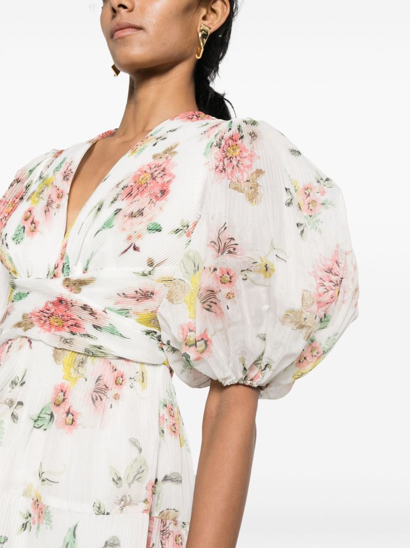 White Floral-print Mini Dress
