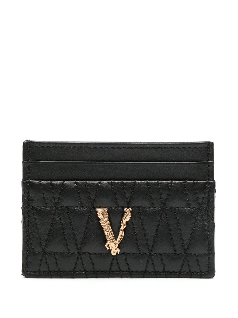 Black Virtus Leather Card Holder