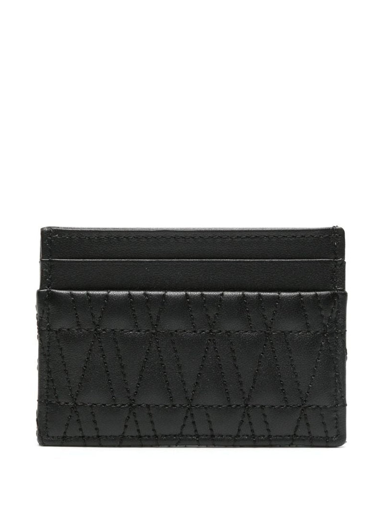 Black Virtus Leather Card Holder