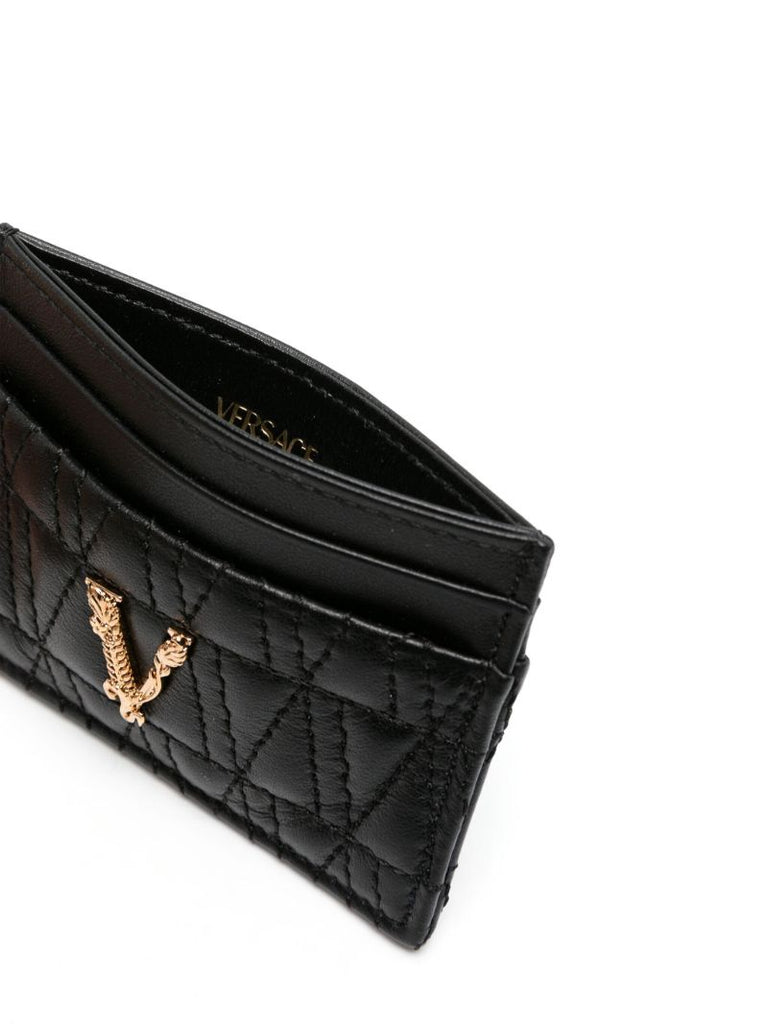 Black Virtus Leather Card Holder