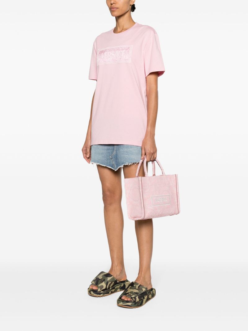 Pink Barocco Athena Small Tote Bag