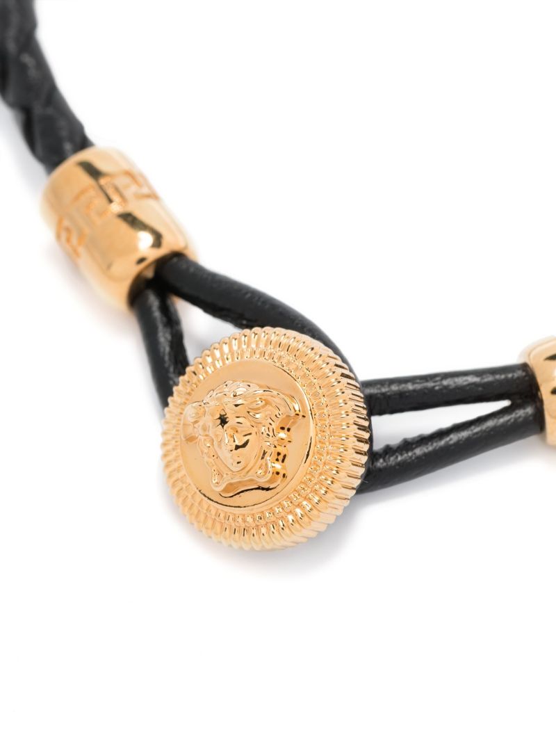 Black Medusa Biggie Leather Bracelet