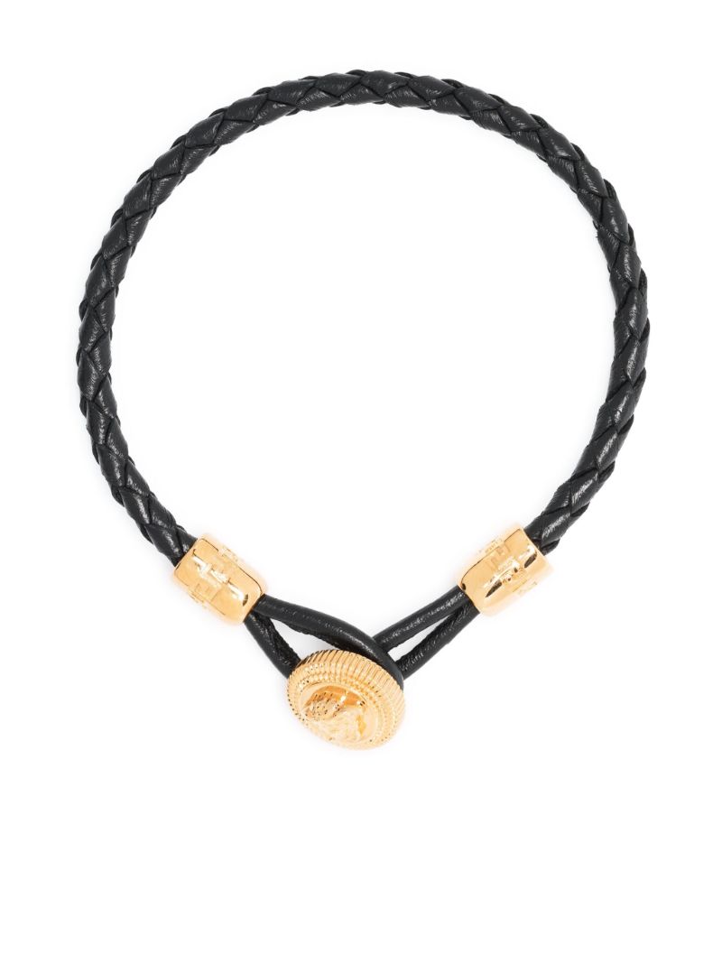 Black Medusa Biggie Leather Bracelet