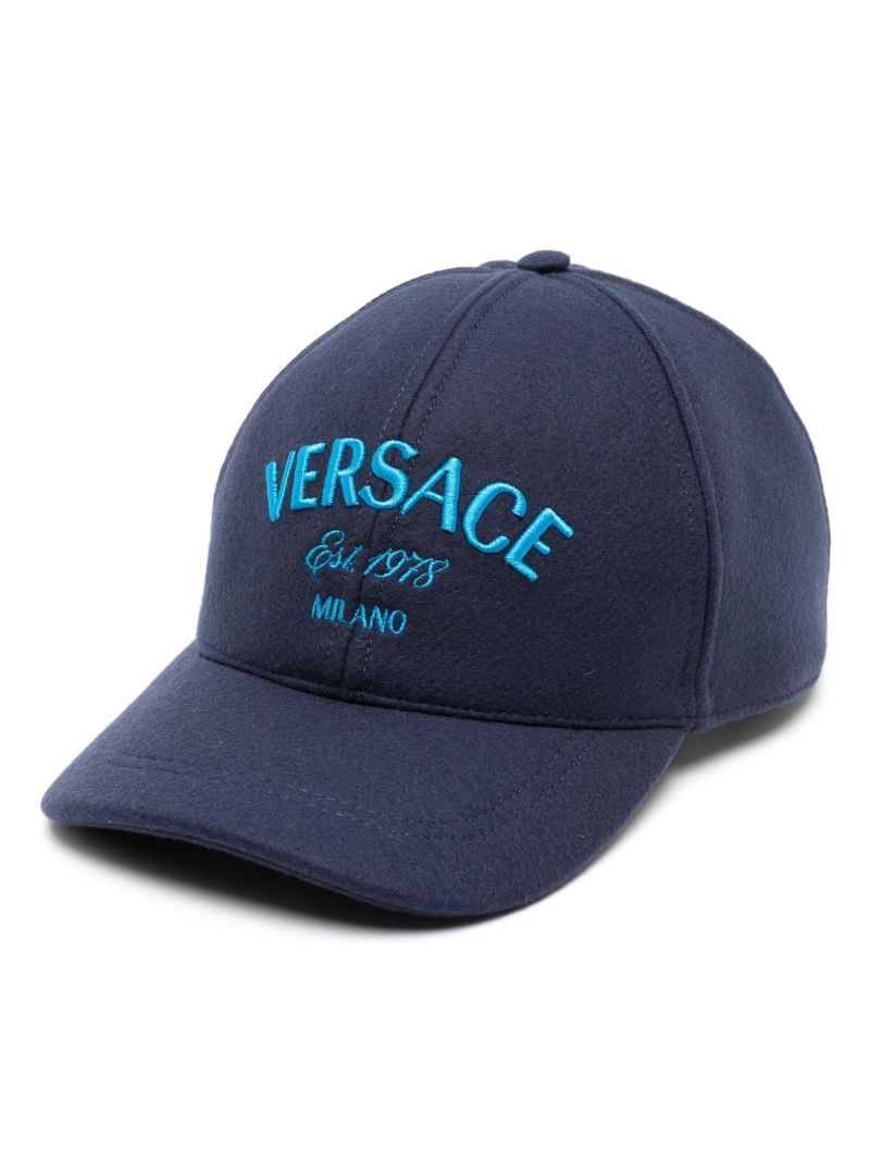 Blue Versace Milano Stamp Baseball Cap