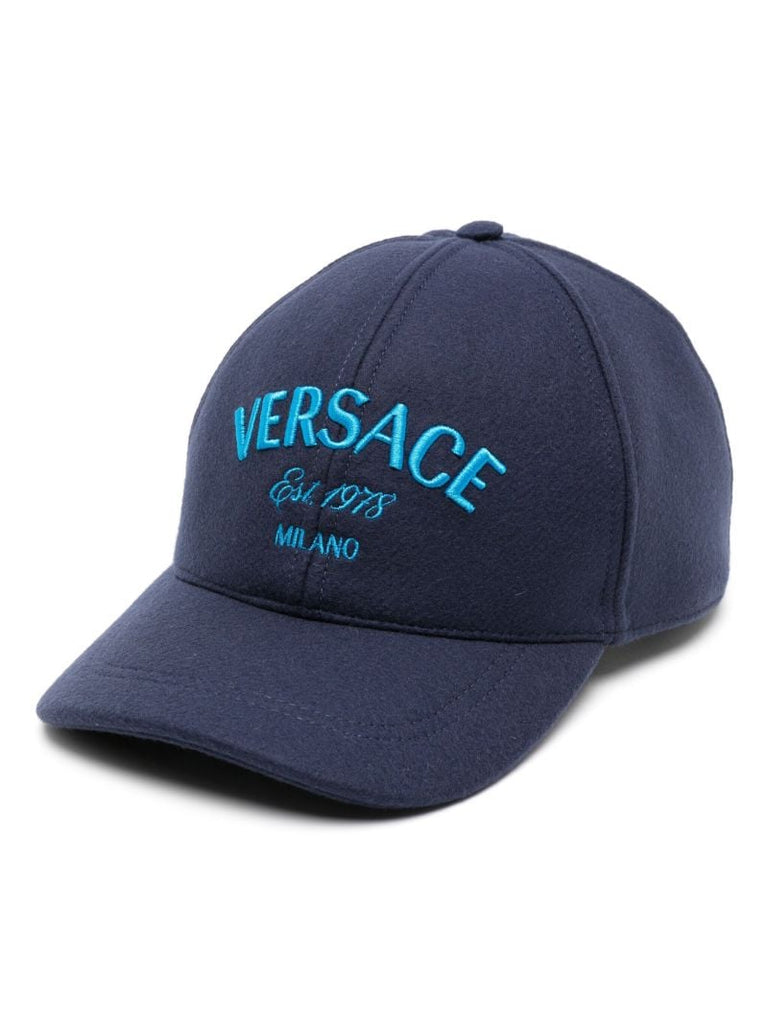 Blue Versace Milano Stamp Baseball Cap