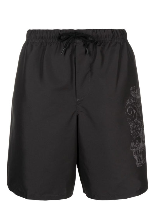 Black Versace Cartouche Swim Shorts