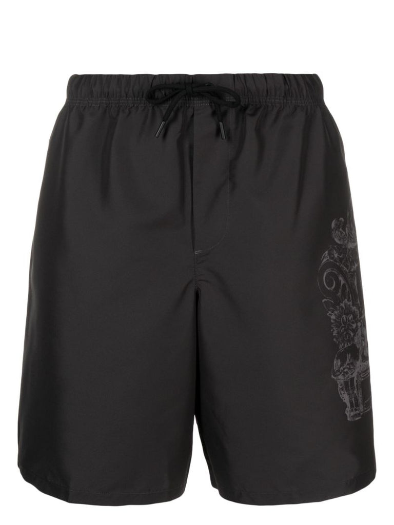 Black Versace Cartouche Swim Shorts
