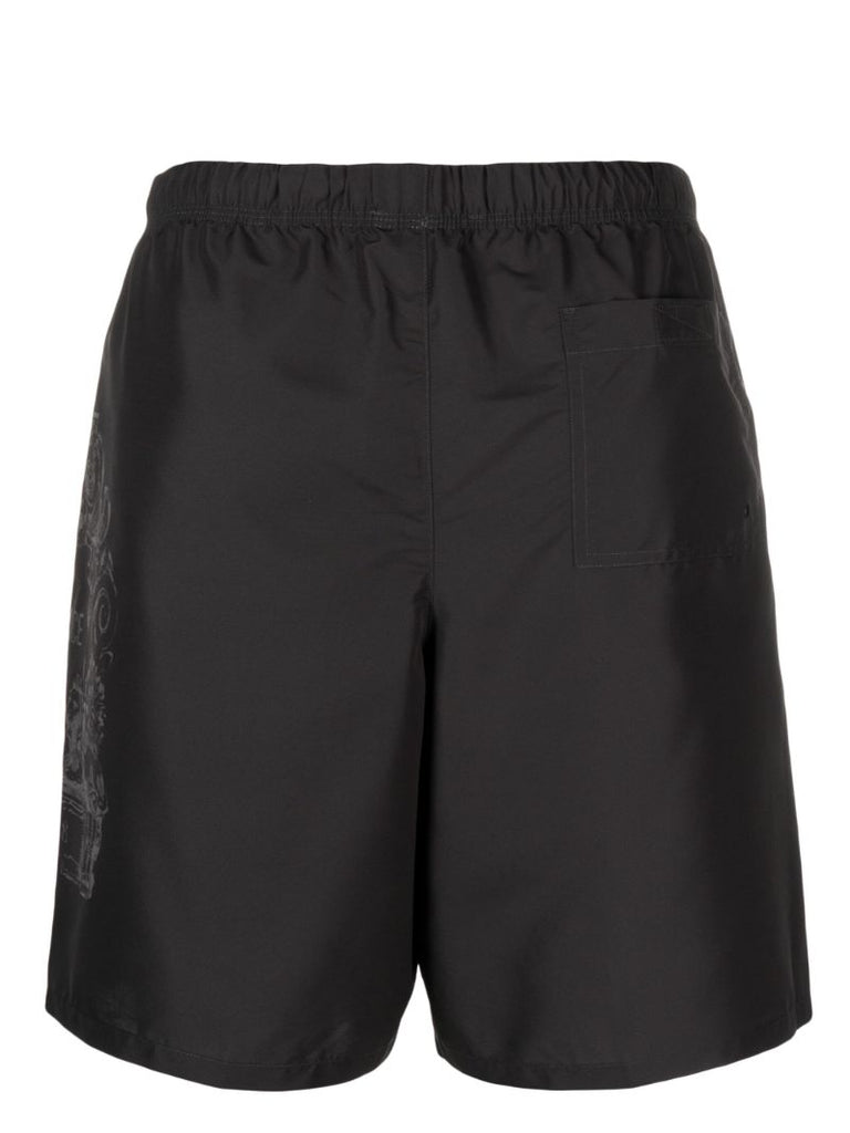 Black Versace Cartouche Swim Shorts