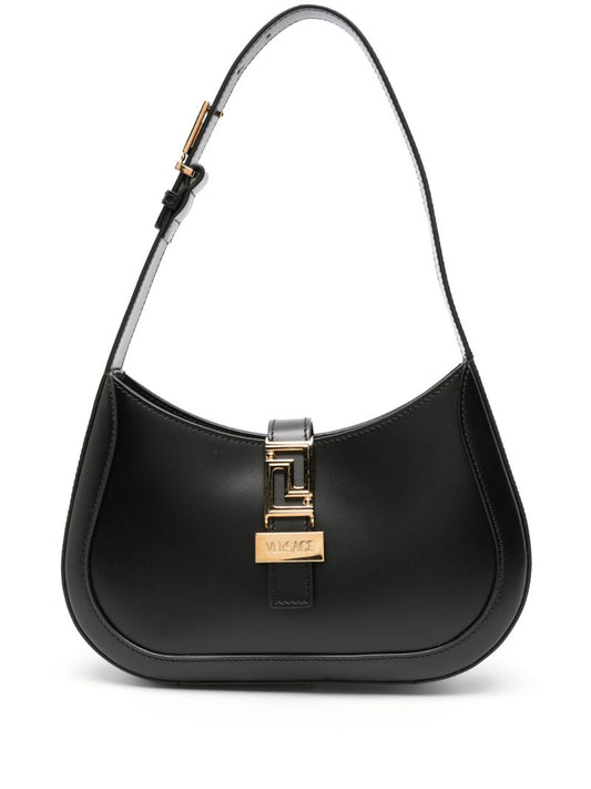 Black Greca Goddess Small Shoulder Bag