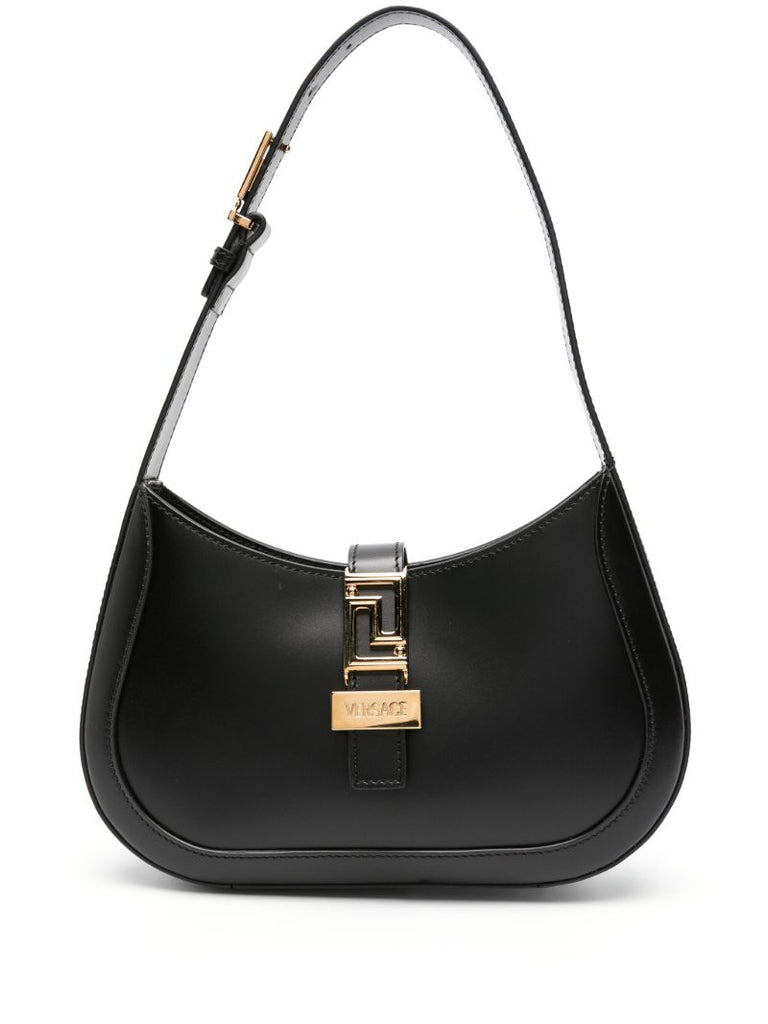 Black Greca Goddess Small Shoulder Bag