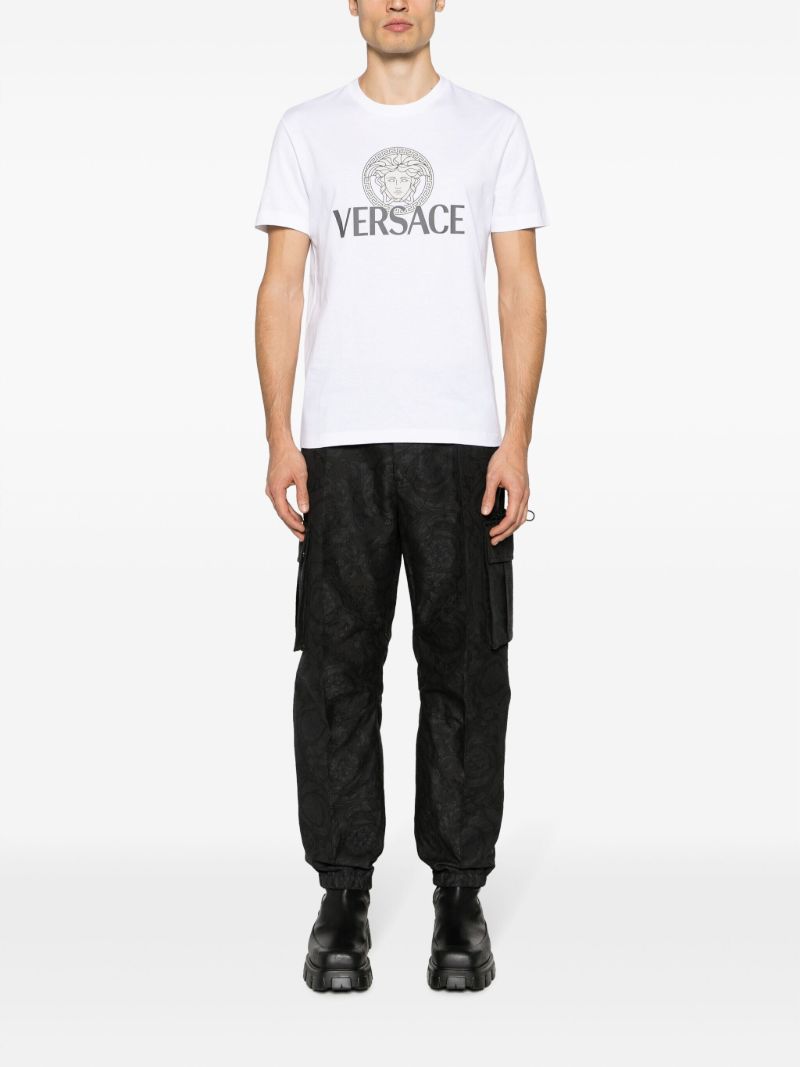White Medusa Logo Cotton T-shirt