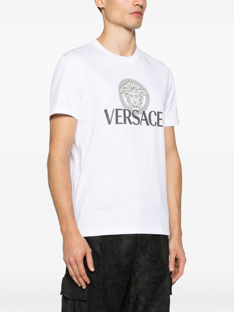 White Medusa Logo Cotton T-shirt
