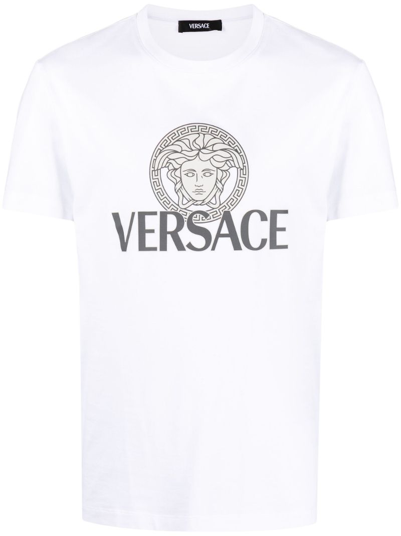 White Medusa Logo Cotton T-shirt