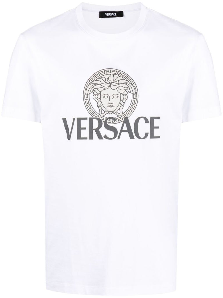 White Medusa Logo Cotton T-shirt