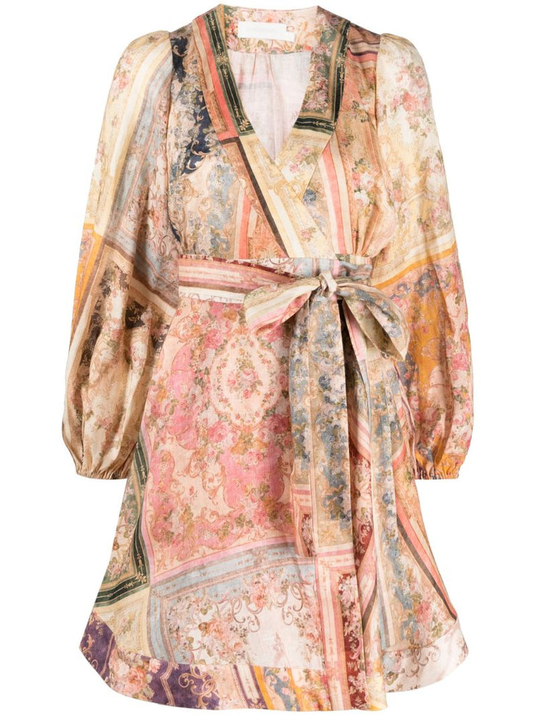 Multicolour August Wrap Mini Dress