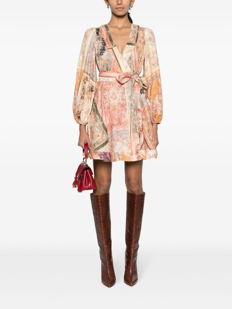 Multicolour August Wrap Mini Dress
