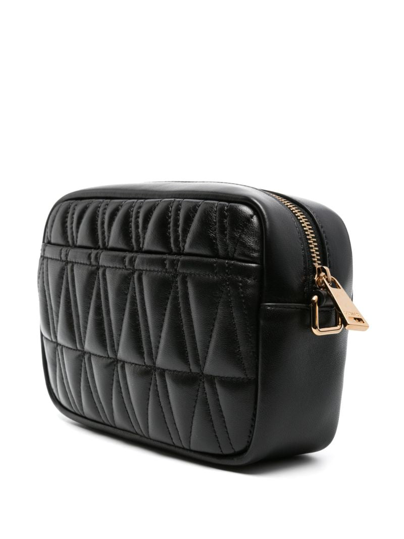 Black Virtus Leather Cross Body Bag