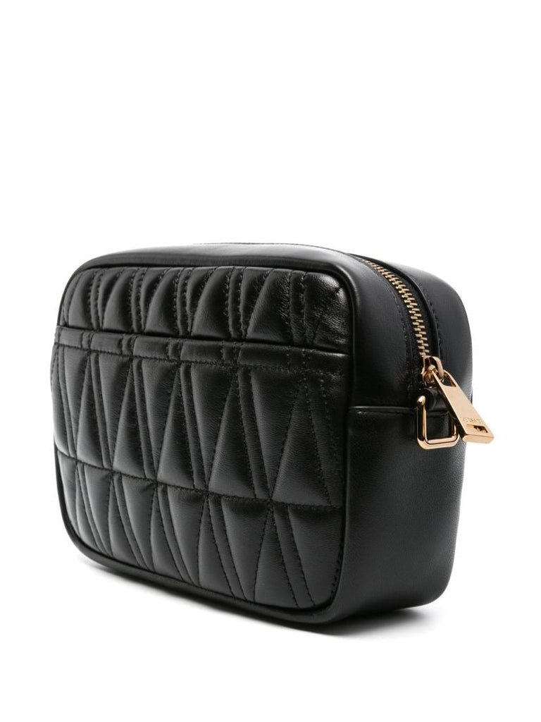 Black Virtus Leather Cross Body Bag