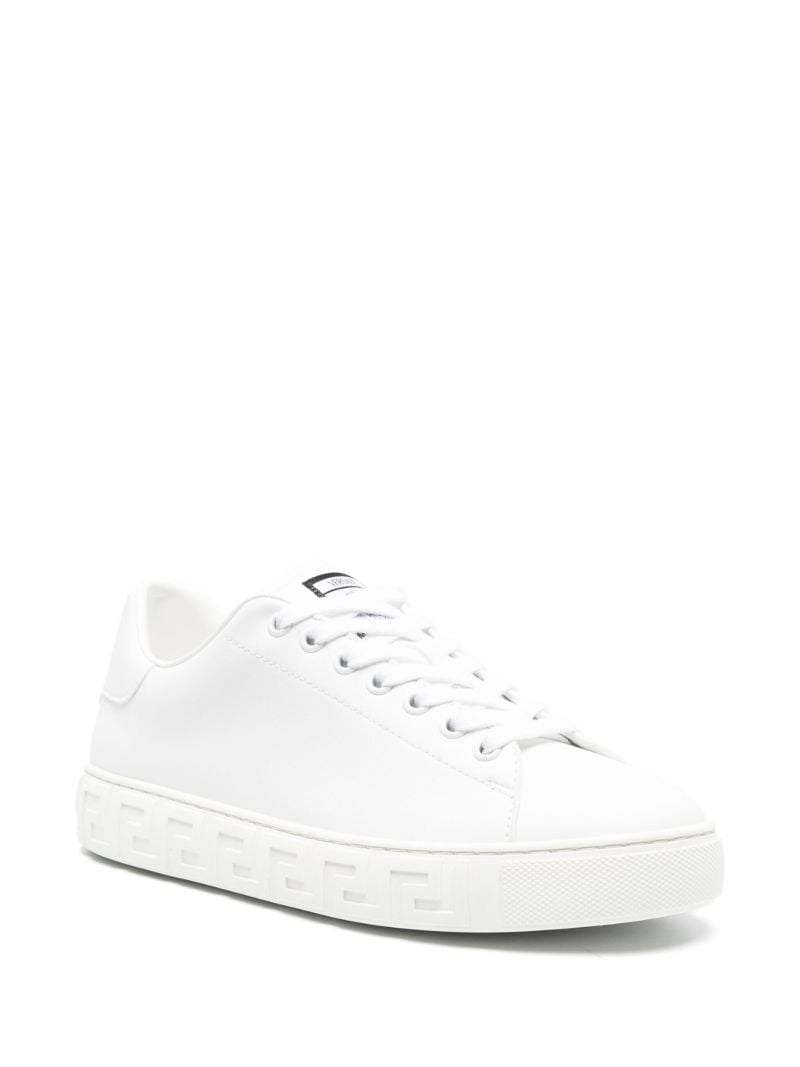 White Greca Faux Leather Sneakers