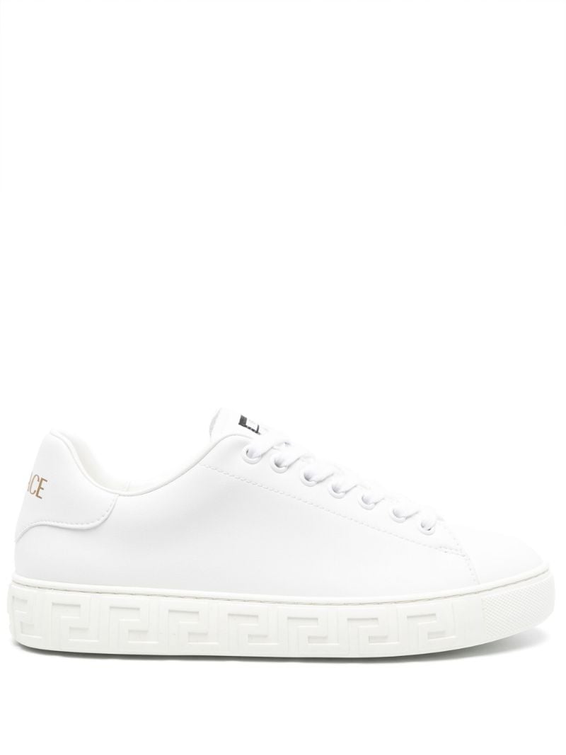 White Greca Faux Leather Sneakers