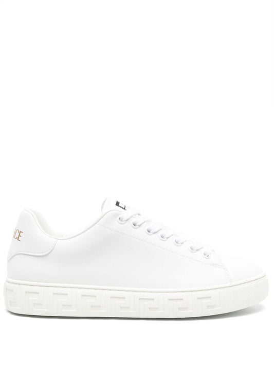 White Greca Faux Leather Sneakers