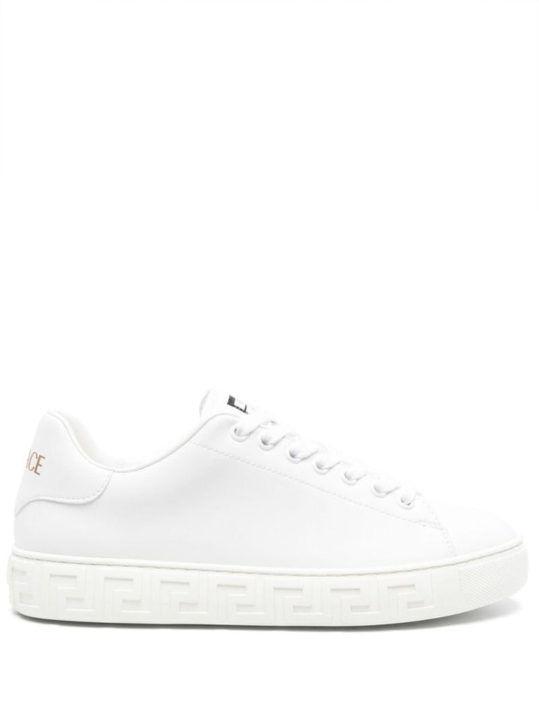 White Greca Faux Leather Sneakers