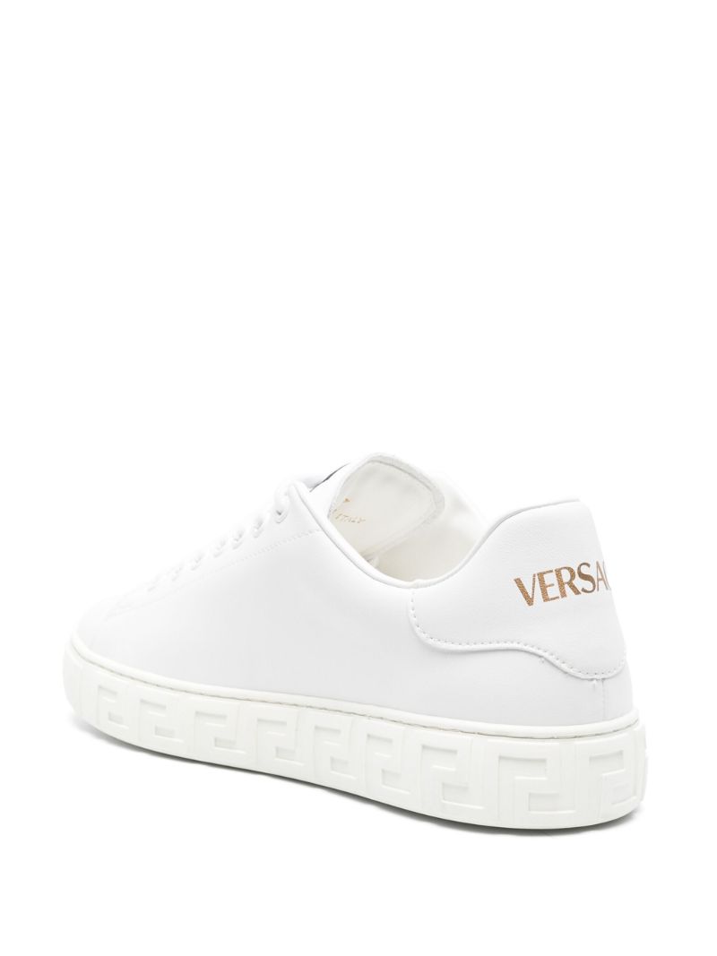 White Greca Faux Leather Sneakers