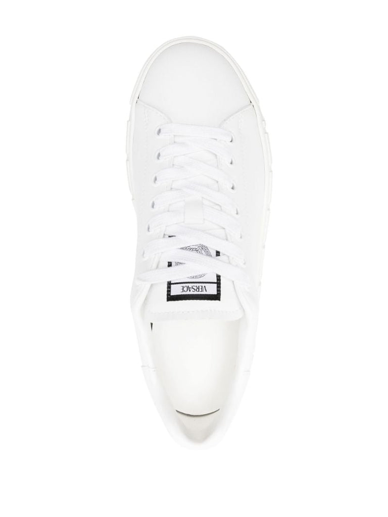 White Greca Faux Leather Sneakers