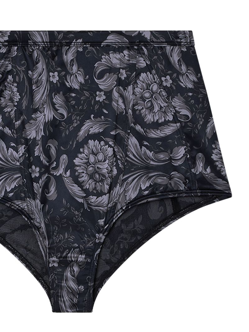Black Barocco Satin Briefs