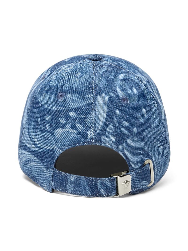 Blue Barocco Denim Logo Baseball Cap
