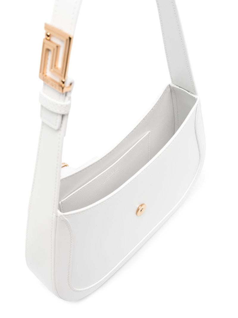 White Greca Goddess Leather Shoulder Bag