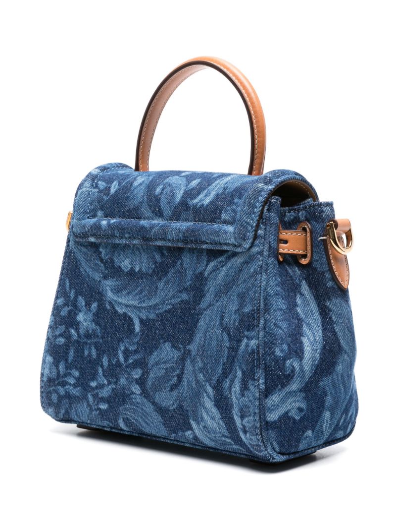 Blue La Medusa Small Barocco Denim Handbag