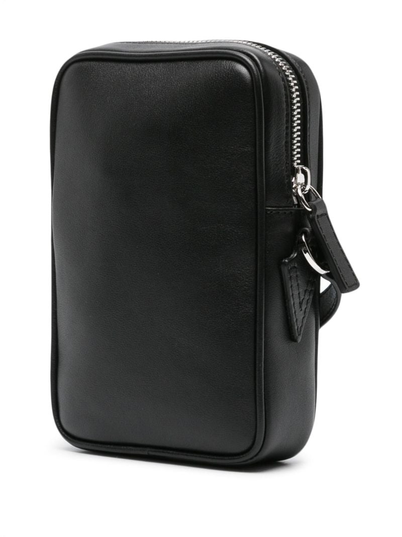Black Medusa Biggie Small Leather Messenger Bag