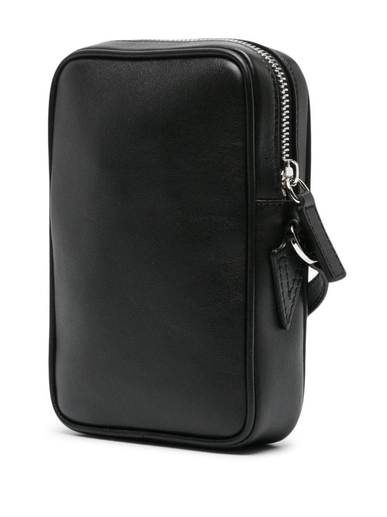 Black Medusa Biggie Small Leather Messenger Bag